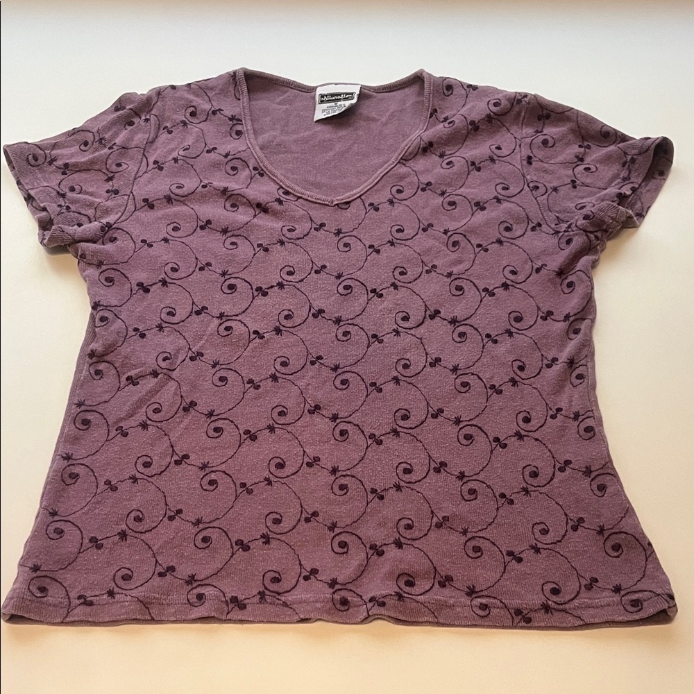 Vintage Purple Swirl Patterned Women's Top